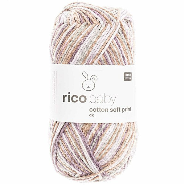 Rico Baby Cotton Soft Print DK Yarn 50g - Lilac-Brown 028