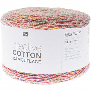 Rico Creative Cotton Camouflage DK Yarn 200g - Tropical Sundown 003