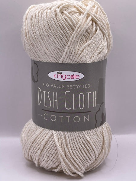 King Cole Big Value Recycled Dish Cloth Cotton Yarn 100g - Cream 5060