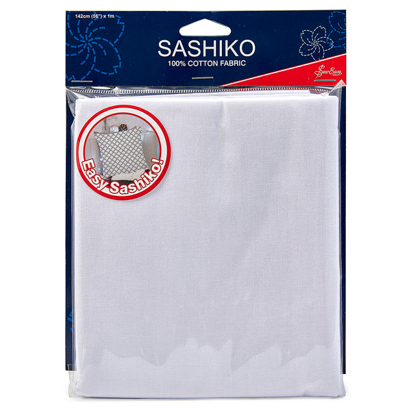 Sew Easy Sashiko Cotton Fabric White 142cm x 100cm - ERS.010