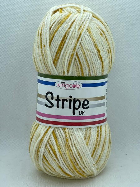 King Cole Stripe DK Yarn 100g - Mustard Stripe 4511