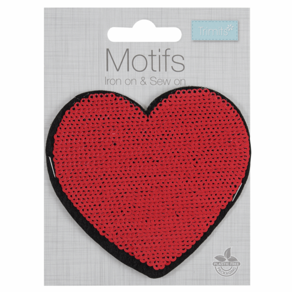 Motif - Red to Pink Heart Flip Sequin - CFM2\015A