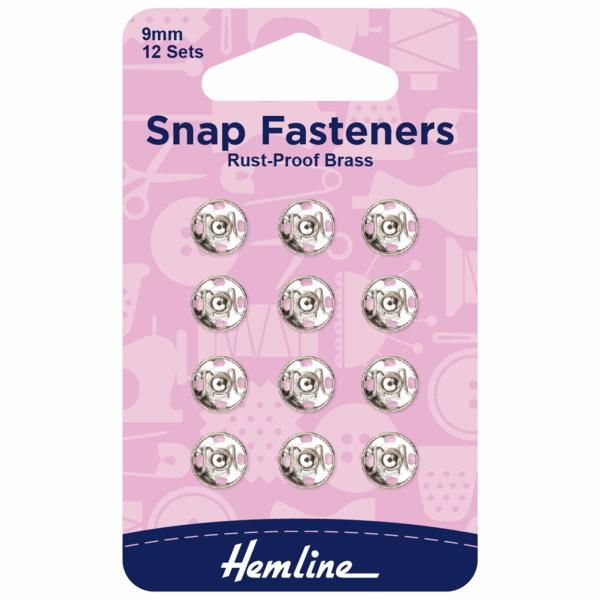 Hemline Snap Fasteners Sew-On 9mm Nickel - H420.9