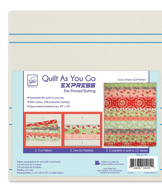 Quilt As You Go - Savvy Stripes Quilt Pattern