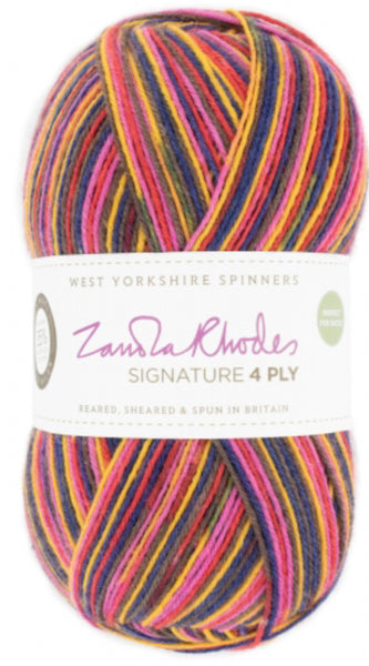 West Yorkshire Spinners Signature 4 Ply Zandra Rhodes Yarn 100g - Sunset Bouquet 1023