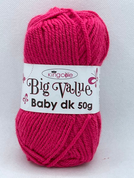 King Cole Big Value Baby DK Baby Yarn 50g - Fuchsia 3447 Mhd