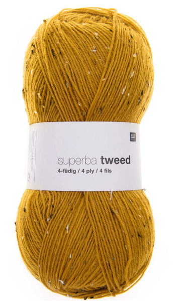 Rico Superba Tweed 4 Ply Sock Yarn 100g - Mustard 004