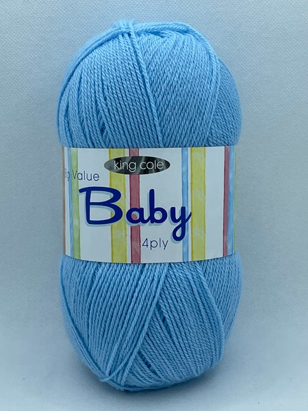 King Cole Big Value Baby 4 Ply Baby Yarn 100g - Blue Ice 3130