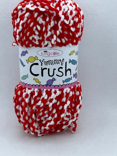 King Cole Yummy Crush Super Chunky Yarn 100g - Candy Cane 4590