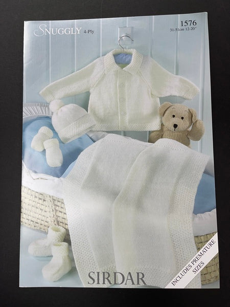Knitting Pattern - Sirdar Snuggly 4 Ply Baby Set  - 1576