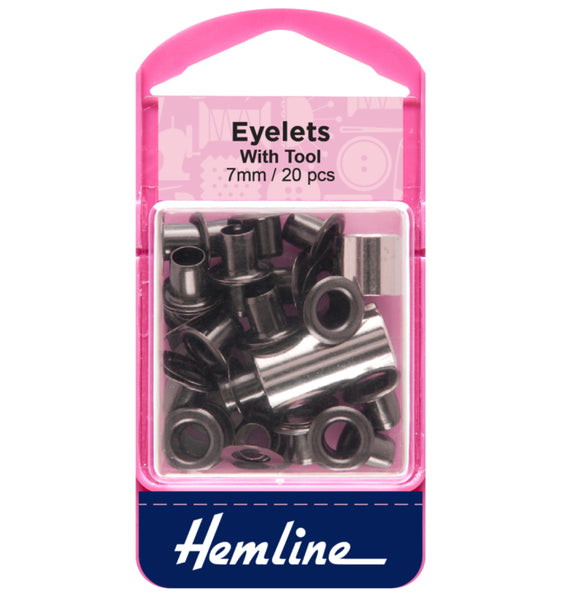 Eyelets with Tool Black 7mm - H437.B