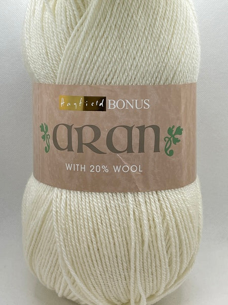 Hayfield Bonus With Wool Aran Yarn 400g - Ivory Aran 0962 Mhd