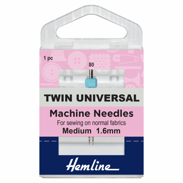 Hemline Sewing Machine Twin Needle Universal 1.6mm 80/12 - H110.16