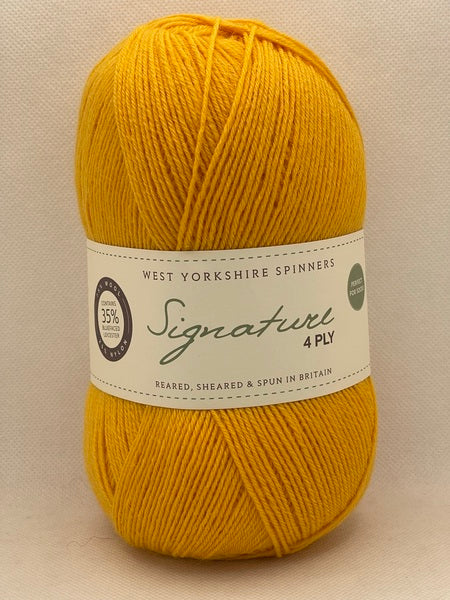 West Yorkshire Spinners Signature 4 Ply Yarn 100g - Sunflower 1001