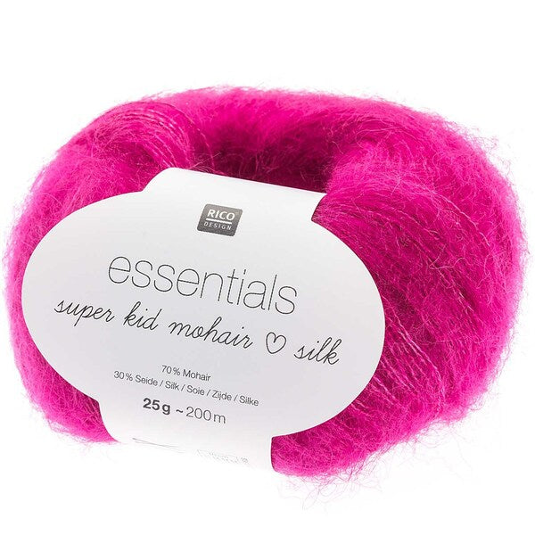 Rico Essentials Super Kid Mohair Loves Silk Lace Weight Yarn - Fuchsia 021