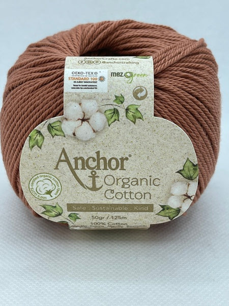 Anchor Organic Cotton 4 Ply Yarn 50g - Earth Brown 0038