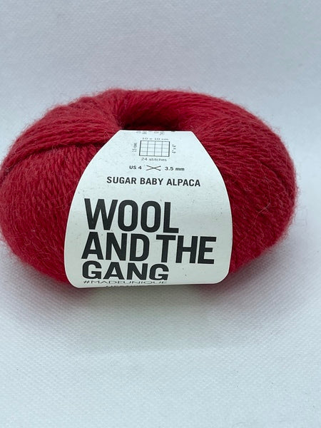 Wool And The Gang Sugar Baby Alpaca DK Yarn 50g - Lipstick Red