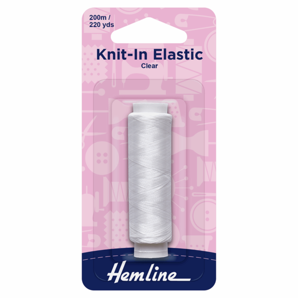 Hemline Knit-In Elastic Clear 200m - H639