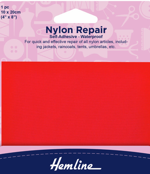 Hemline Nylon Repair Patch Self Adhesive Waterproof - Red H689.RED