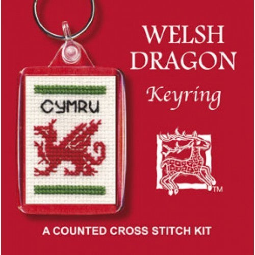 Textile Heritage Keyring Cross Stitch Kit - Welsh Dragon KRWD