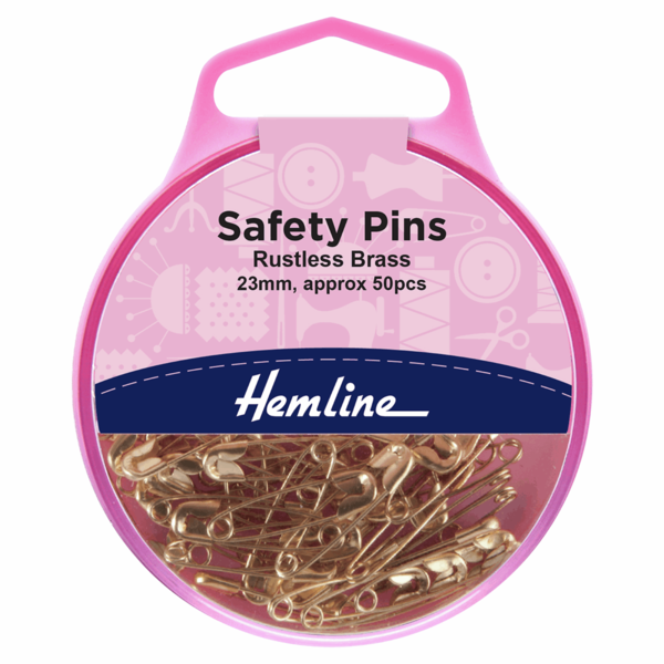 Hemline Safety Pins 23mm Brass - H419.00