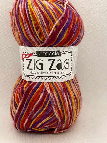 King Cole Zig Zag 4 Ply Yarn 100g - Mishmash 1247 (Discontinued)