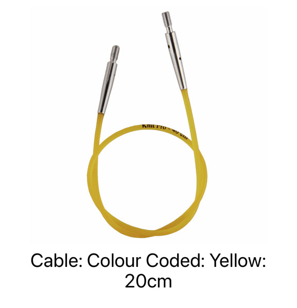 KnitPro Interchangeable Knitting Needles - Cable - Yellow 40cm 10631