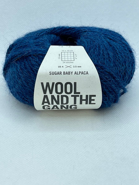 Wool And The Gang Sugar Baby Alpaca DK Yarn 50g - Curasao Blue