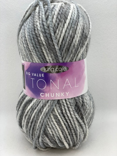 King Cole Big Value Tonal Chunky Yarn 100g - Quicksilver 2535 (Discontinued)