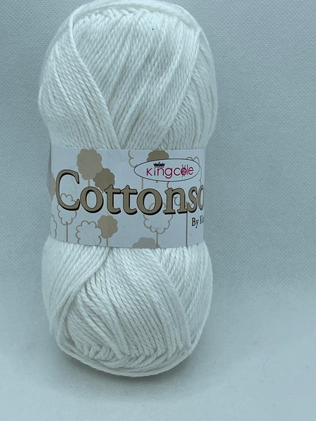 King Cole Cottonsoft DK Yarn 100g - White 710