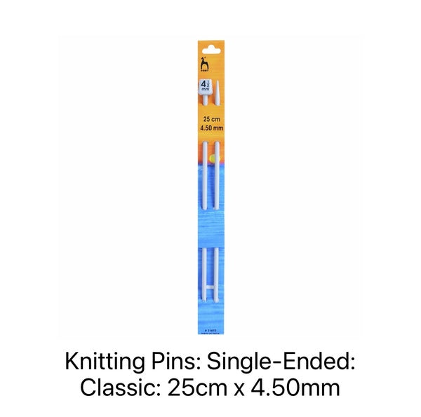 Pony Classic Single-Ended Knitting Needles 4.50mm 25cm - P31610