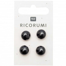 Rico Button W. Bezel Brown-Black 11mm Ricorumi - 500060.714