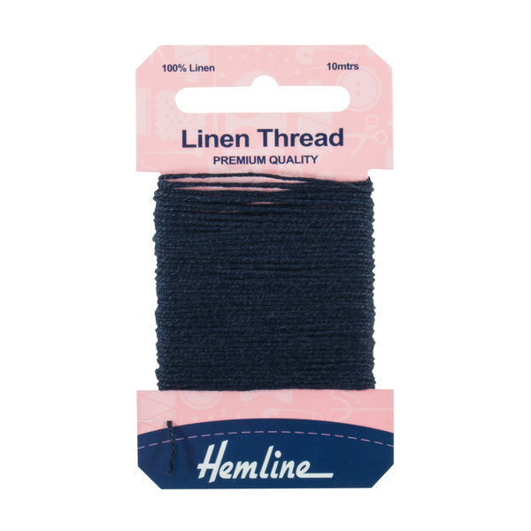 Hemline Linen Thread: 10mtrs - Navy H1001\05