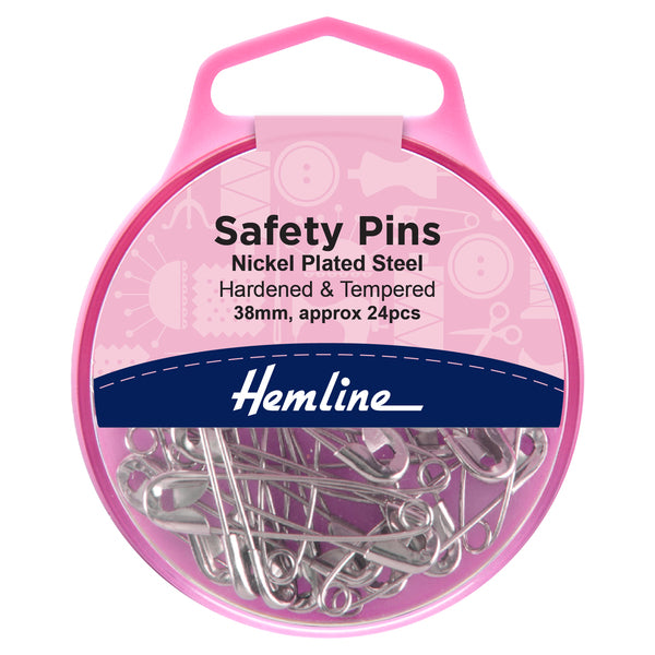 Safety Pins 38mm Nickel 24 Pieces - H410.2