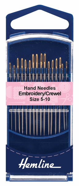Hand Needles Premium Gold Eye Embroidery Crewel Sizes 5-10 - H280G.510