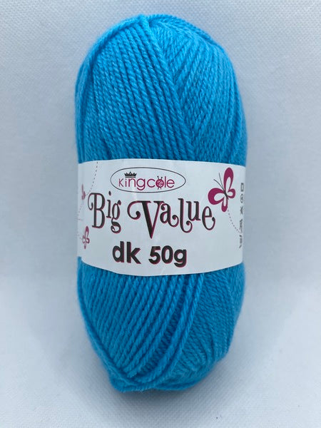 King Cole Big Value DK Yarn 50g - Turquoise 4044 BoS