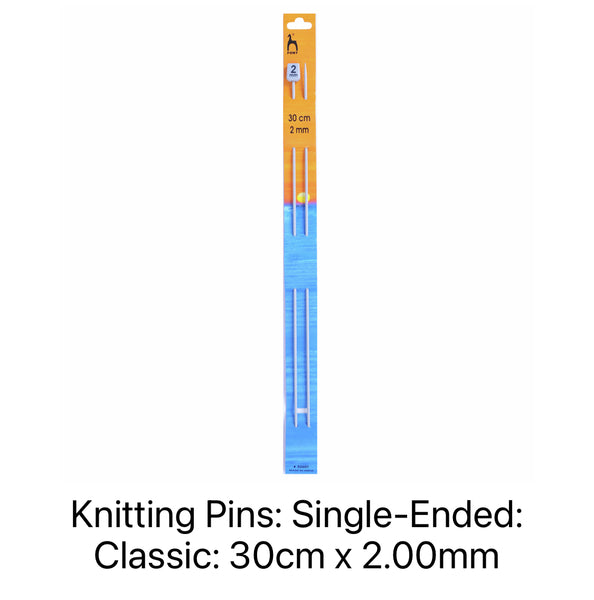 Pony Classic Single-Ended Knitting Needles 2.00mm 30cm 32601
