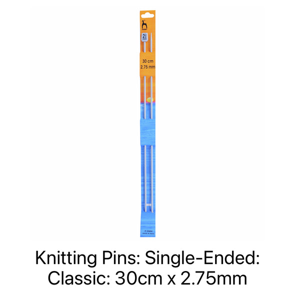 Pony Classic Single-Ended Knitting Needles 2.75mm 30cm 32604
