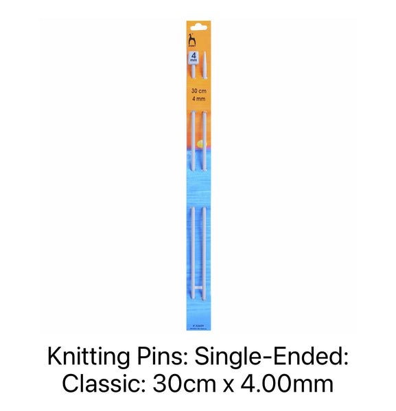 Pony Classic Single-Ended Knitting Needles 4.00mm 30cm - P32609