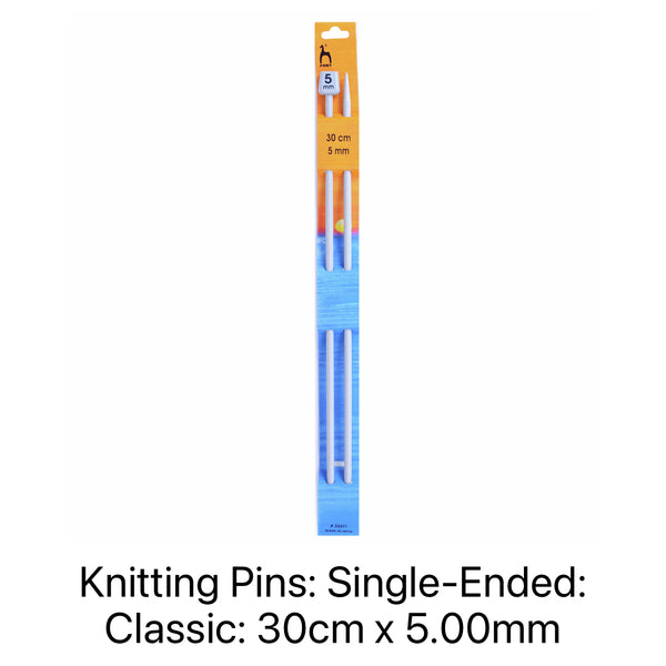 Pony Classic Single-Ended Knitting Needles 5.00mm 30cm - P32611