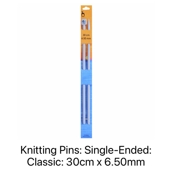 Pony Classic Single-Ended Knitting Needles 6.50mm 30cm - P32664
