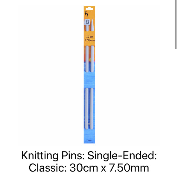 Pony Classic Single-Ended Knitting Needles 7.50mm 30cm 32666