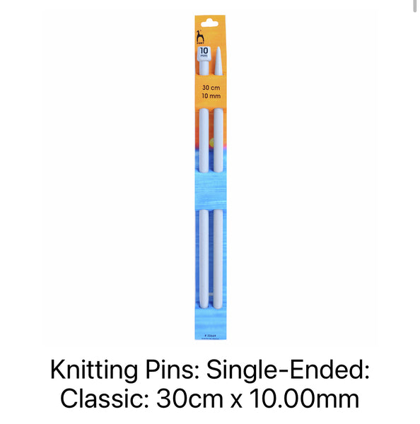 Pony Classic Knitting Needles Single Pointed 10.00mm 30cm - P32669