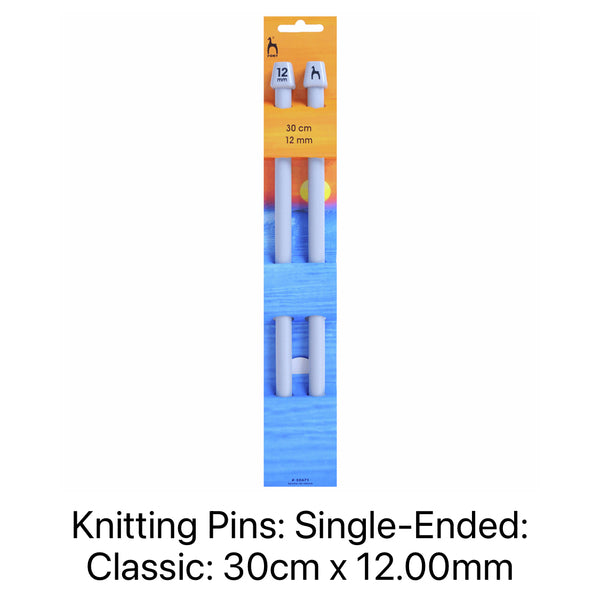 Pony Classic Single-Ended Knitting Needles 12.00mm 30cm - P32671