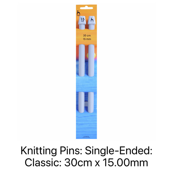 Pony Classic Single-Ended Knitting Needles 15.00mm 30cm 32674