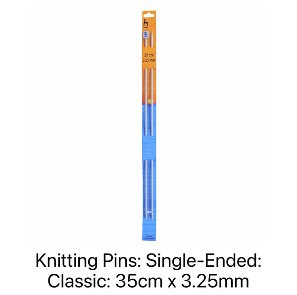 Pony Classic Single-Ended Knitting Needles 3.25mm 35cm 33606