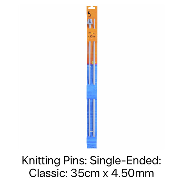 Pony Classic Single-Ended Knitting Needles 4.50mm 35cm 33610