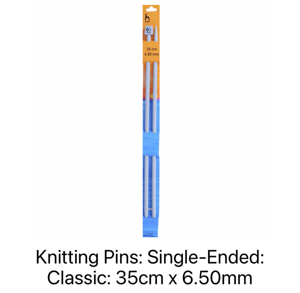 Pony Classic Single-Ended Knitting Needles 6.50mm 35cm 33664