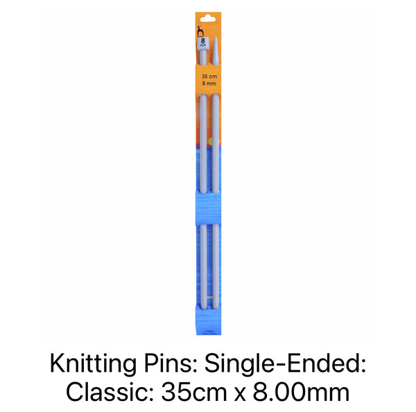 Pony Classic Single-Ended Knitting Needles 8.00mm 35cm 33667