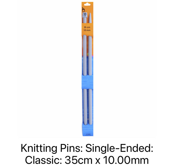 Pony Classic Single Ended Knitting Needles 10.00mm 35cm - P33669